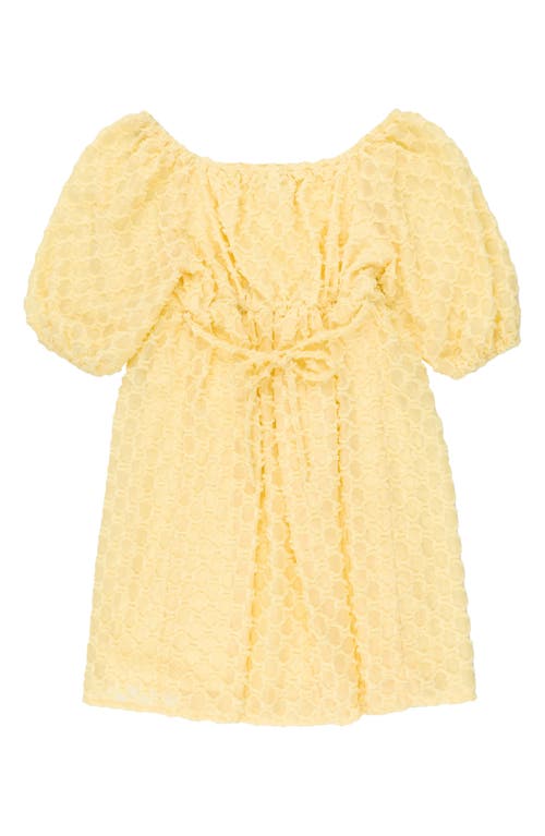 Shop Speechless Kids' Texture Short Sleeve Dress In Light Yellow Jm