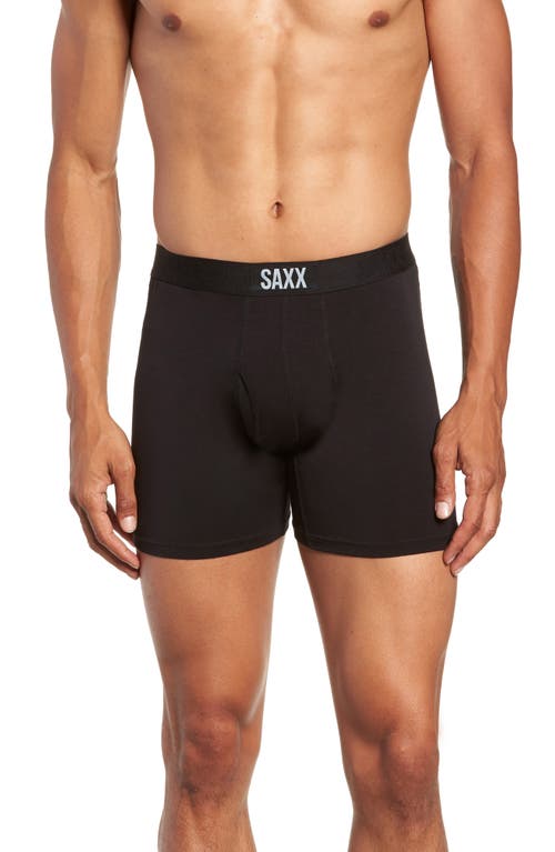 Shop Saxx Ultra Super Soft Relaxed Fit Boxer Briefs In Black/black