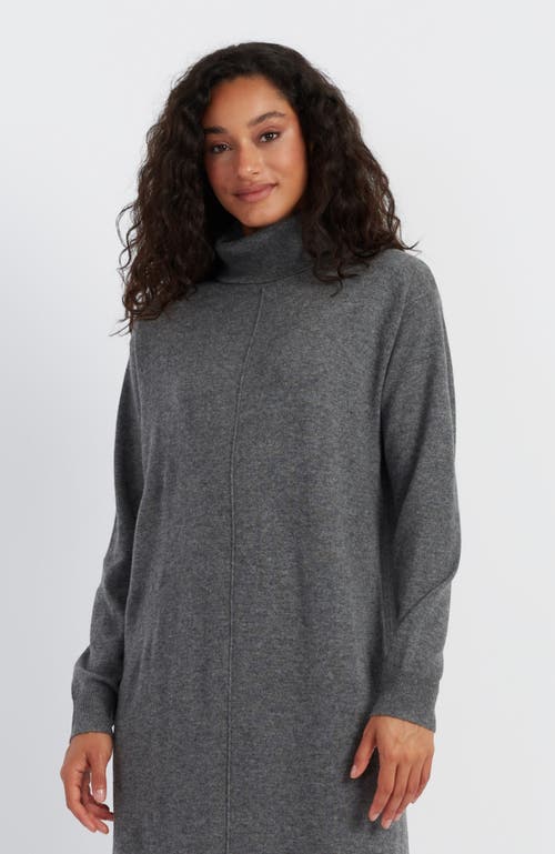 Shop Chinti & Parker Wool-cashmere Rollneck Dress In Grey