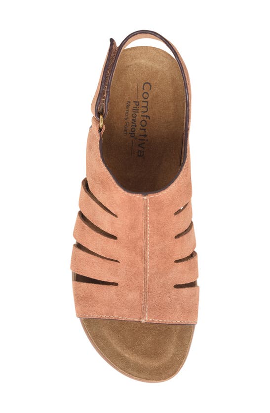 Shop Comfortiva Scottie Slingback Wedge Sandal In Luggage