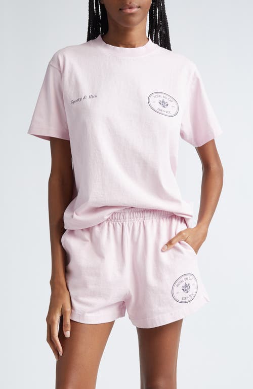 Sporty And Rich Sporty & Rich Hotel Du Cap Cotton Graphic T-shirt In Eden Pink