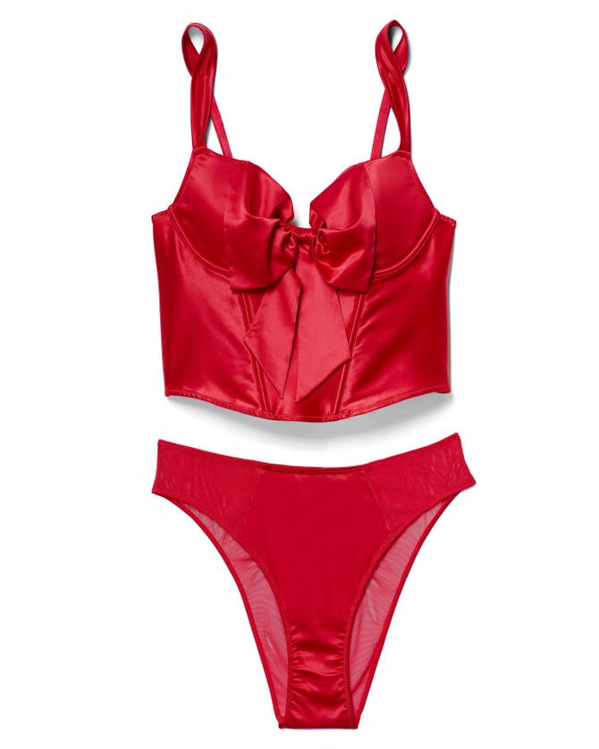 Shop Adore Me Arianna Contour Bustier In Dark Red