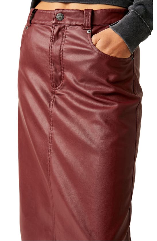 Shop Free People City Slicker Faux Leather Maxi Skirt In Red Jasper