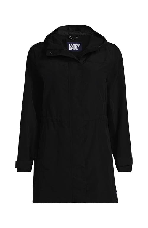 Shop Lands' End Squall Hooded Waterproof Raincoat In Black