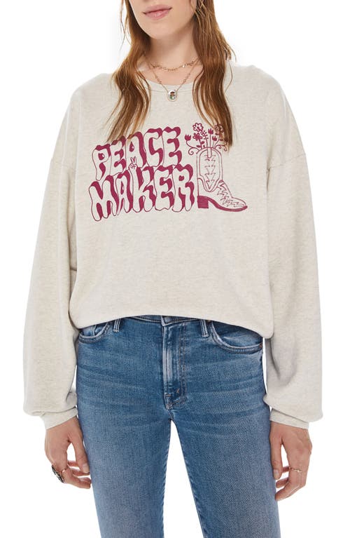 MOTHER Peacemaker Cotton Graphic Sweatshirt in Pmr - Peace Maker
