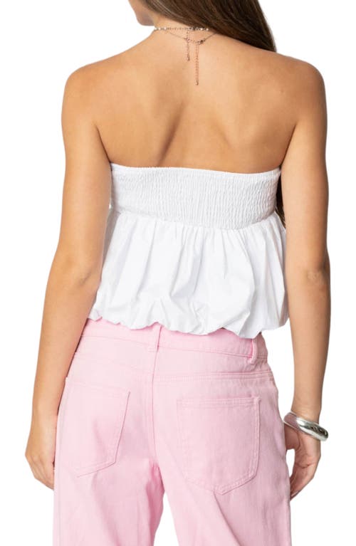 Shop Edikted Serina Bubble Hem Sleeveless Top In White