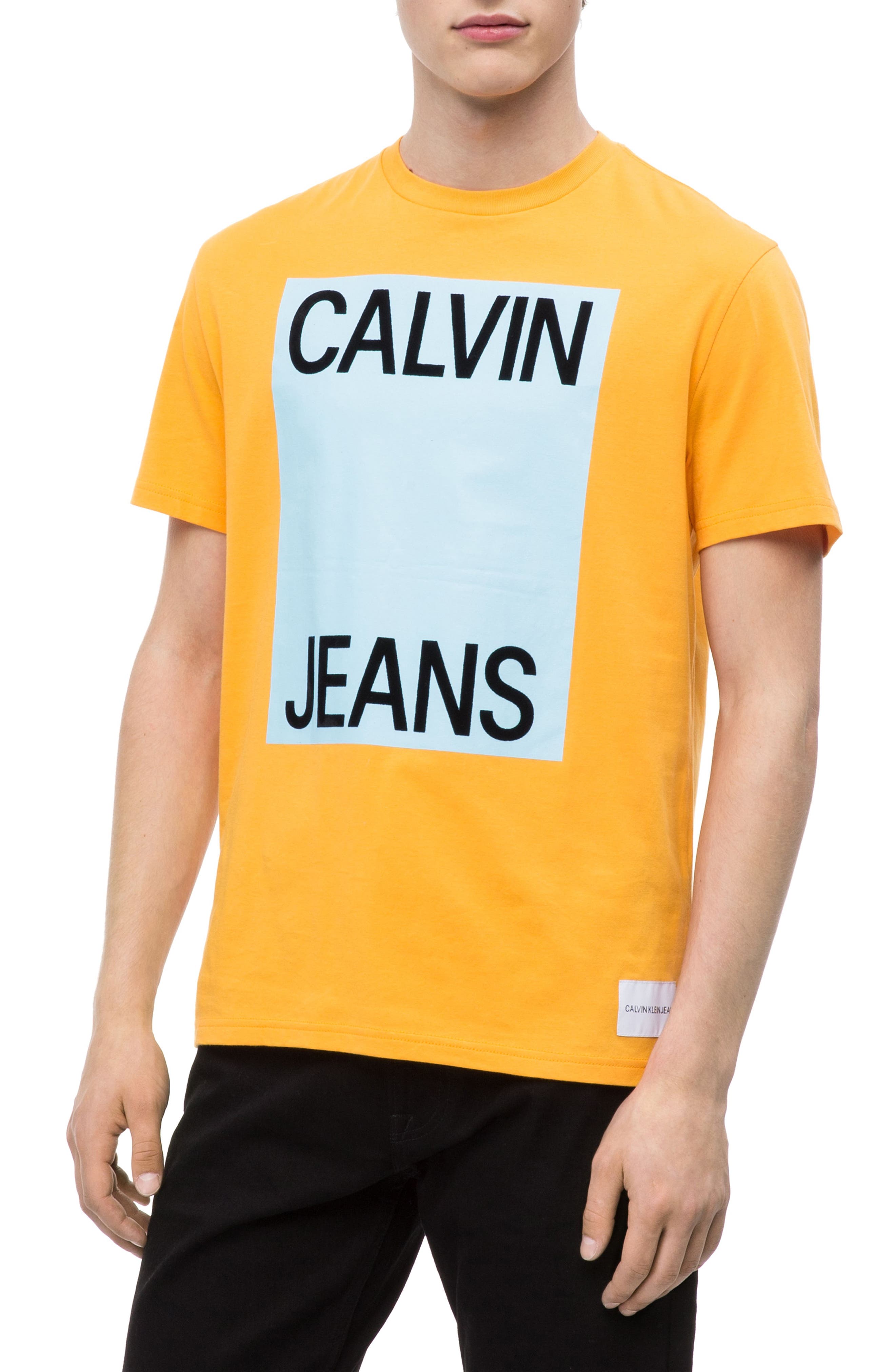 calvin klein jeans yellow shirt