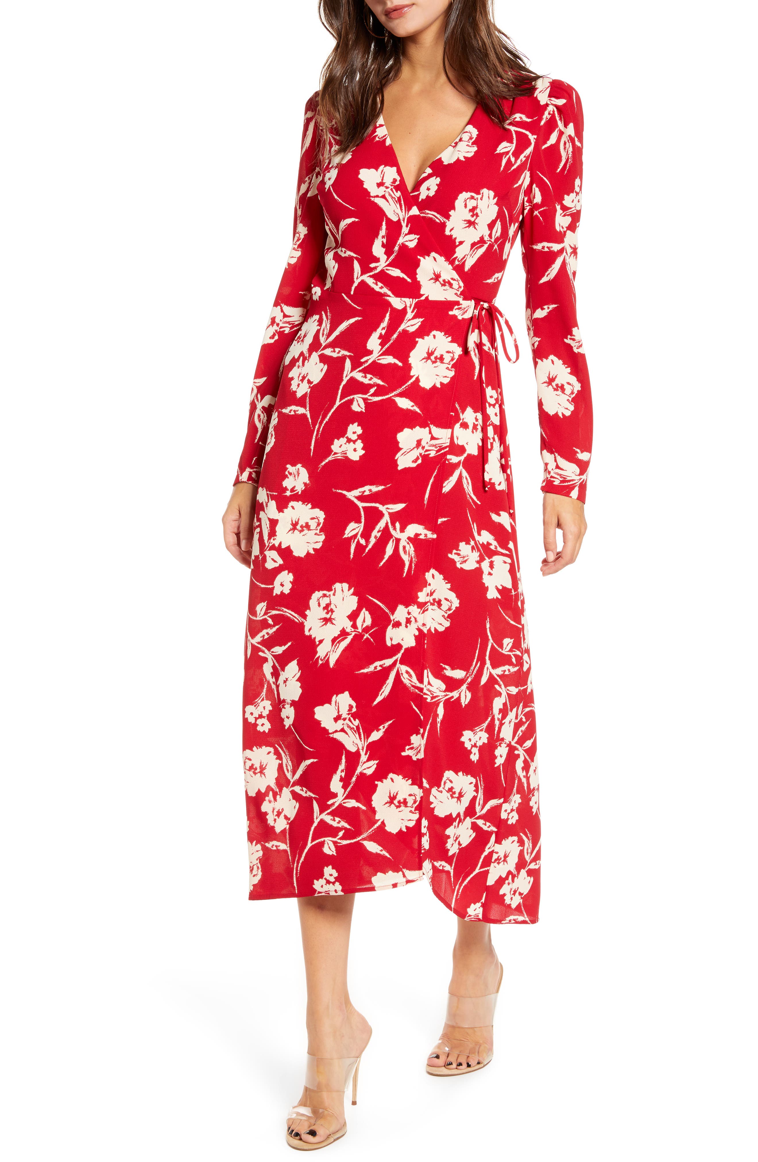 red wrap dress nordstrom