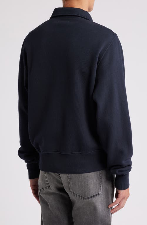 Shop Merz B Schwanen Quarter Zip Organic Cotton Sweatshirt In Charcoal