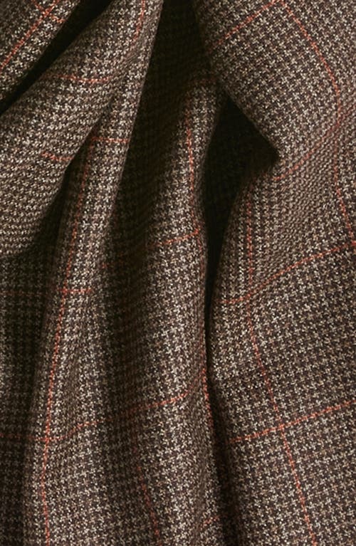 Clifton Wilson Shepherd's Check Wool Scarf In Brown
