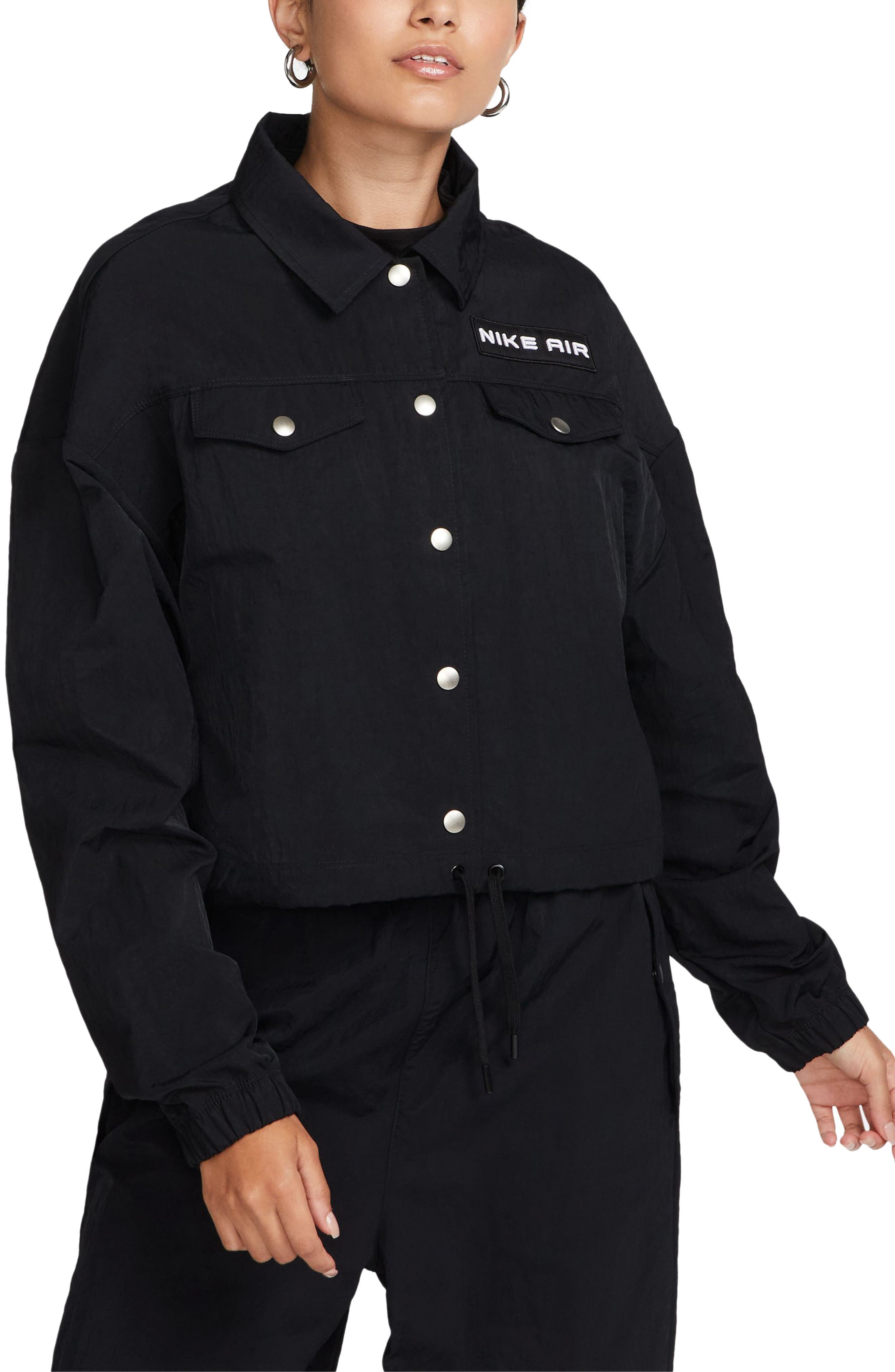 nike cropped jacket black