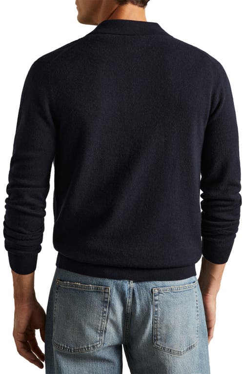 Shop Reiss Lockhurst Cable Detail Wool Cardigan In Navy