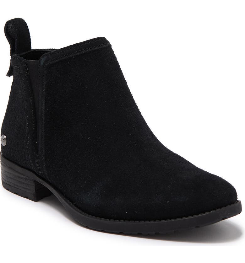 UGG McClaire Leather Ankle Bootie, Main, color, BLK