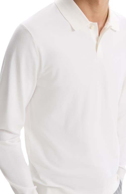 Shop Theory Goris Long Sleeve Polo In White