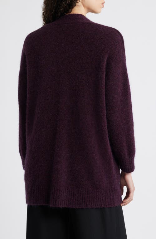 Shop Eileen Fisher Open Front Brushed Cardigan In Violet