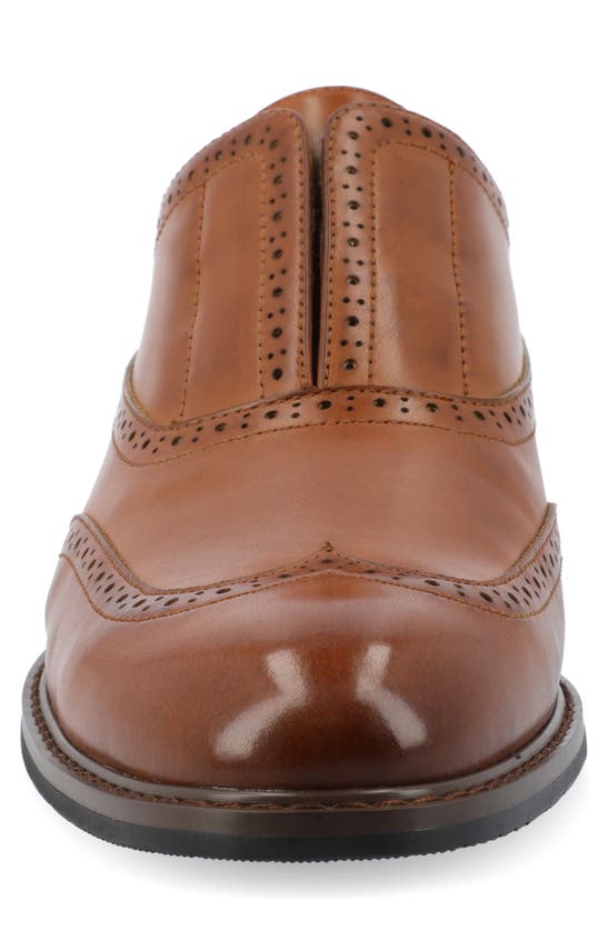 Vance Co. Nikola Tru Comfort Wingtip Slip-on Oxford In Cognac