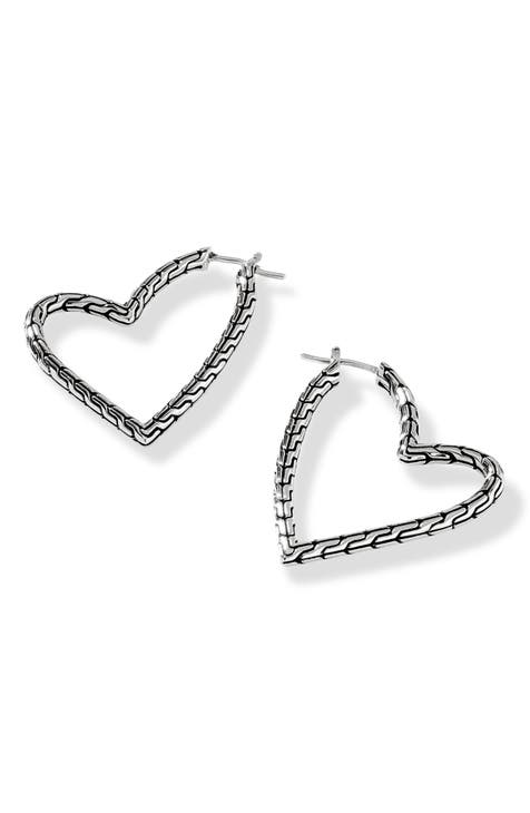 Sterling Silver Rata Chain Hoop Earring by John Hardy, Kiefer Jewelers
