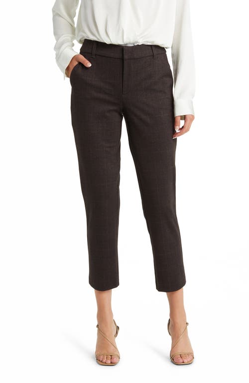 Wit & Wisdom 'Ab'Solution Houndstooth High Waist Ankle Straight Leg Pants Cold Brew at Nordstrom,