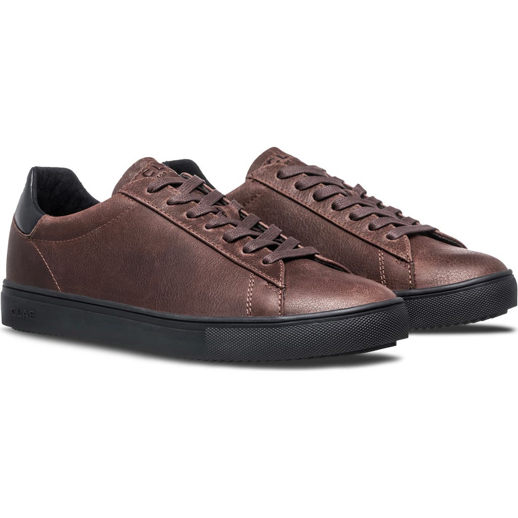 Clae Bradley Leather Sneaker In Demitasse Leather Black