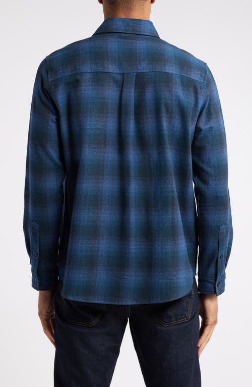 Ag Aiden Long Sleeve Button Front Shirt In Gradient Plaid Navy Multi