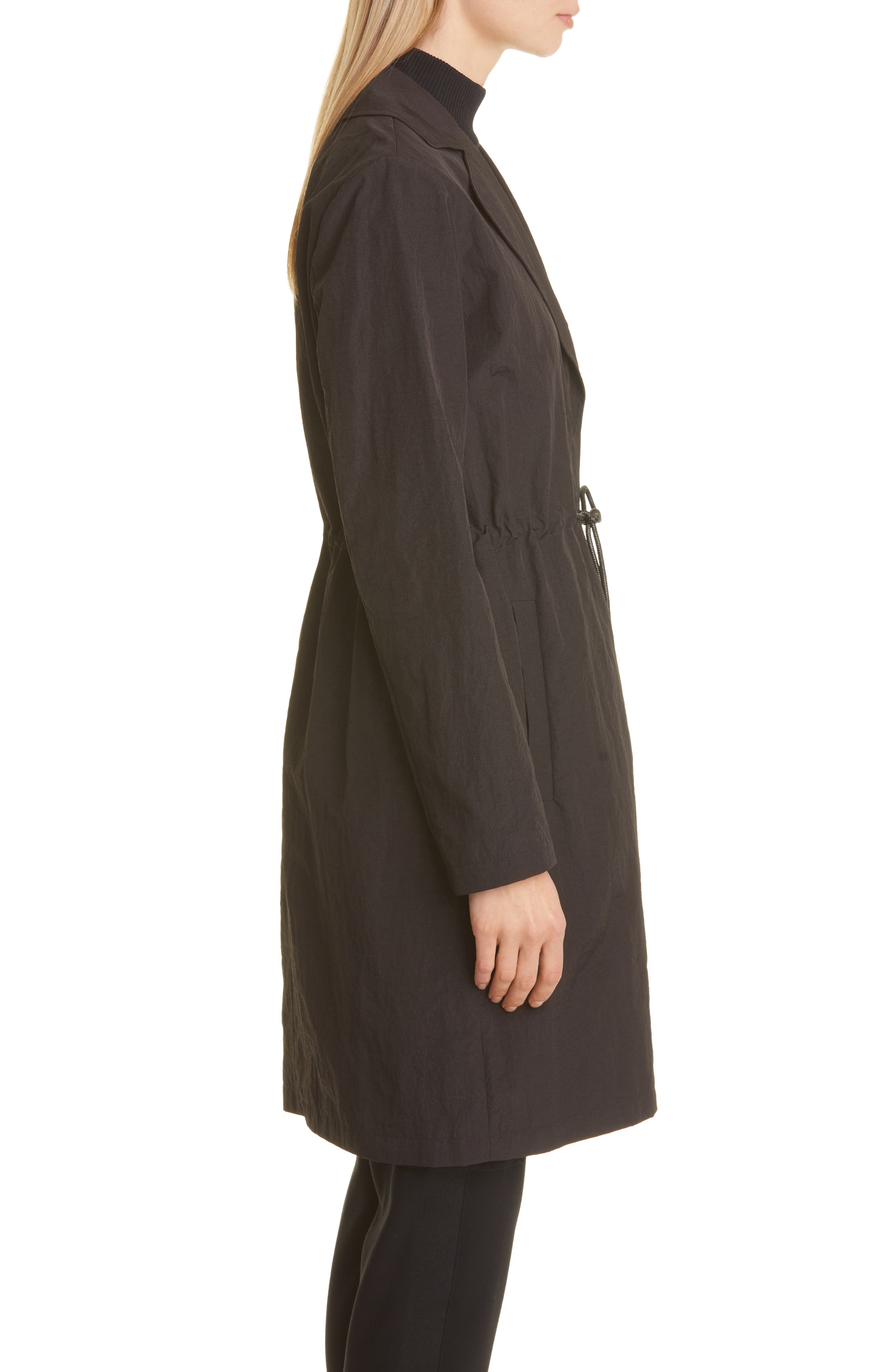 donna karan black hooded mac