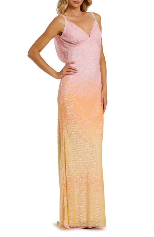Mac Duggal Sequin Ombré Trumpet Gown Sunset at Nordstrom,