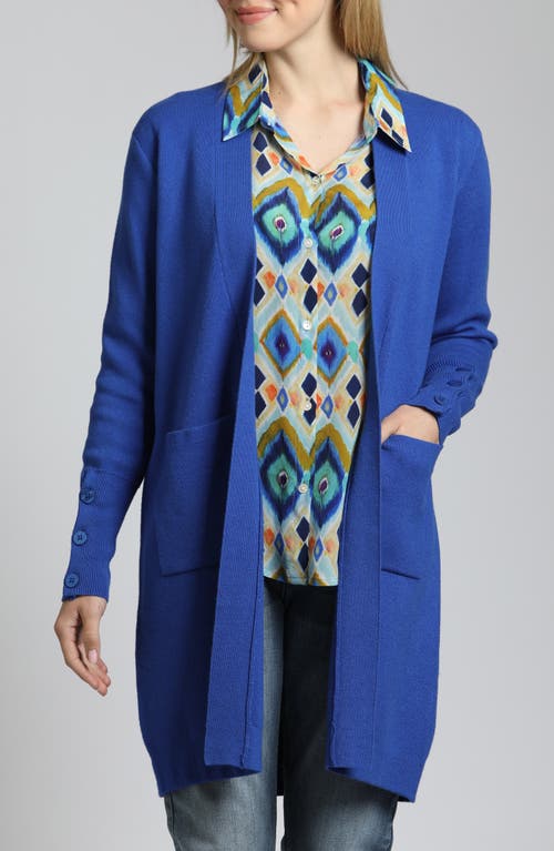 Apny Longline Cardigan In Cadet Blue