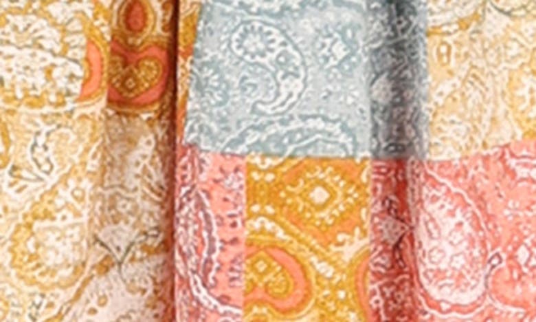 Petal And Pup Petal & Pup Silante Patchwork Print Belted Long Sleeve Shirtdress In Multi