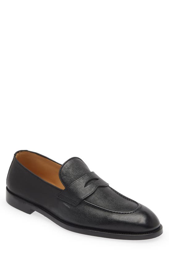 Brunello Cucinelli Fine Grain Calfskin Penny Loafer In C101 Black ...