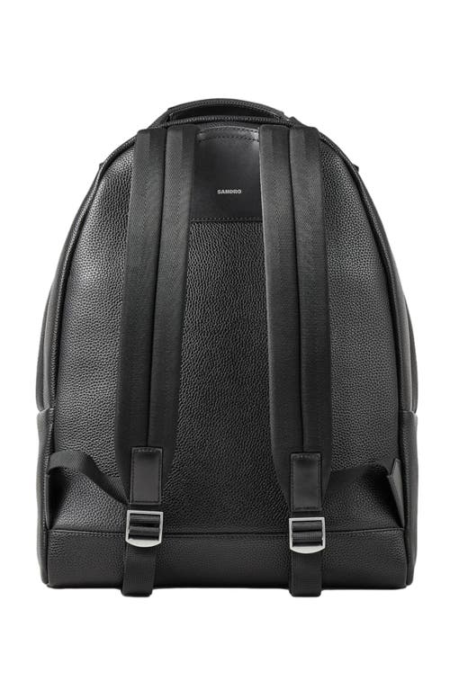 Sandro Coated Canvas Backpack In Black