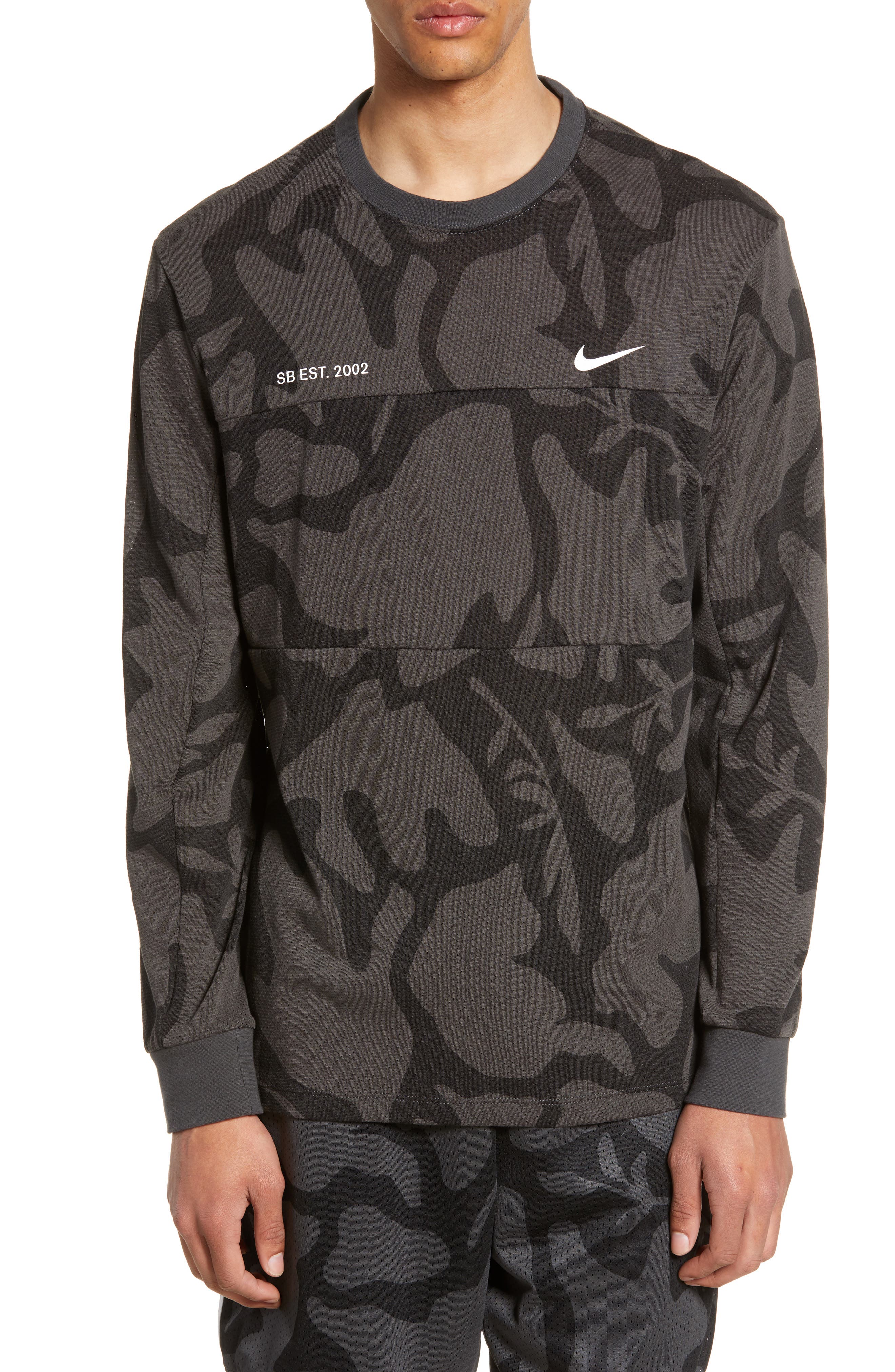 Nike Sb Long Sleeve Mesh Dri-Fit Performance T-Shirt
