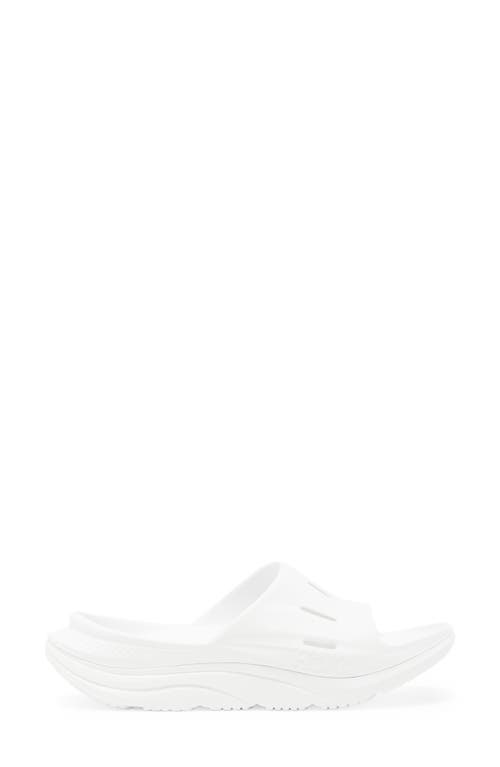Hoka Womens  Ora Recovery Slide 3 In White/white
