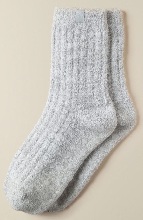 Softies Marshmallow Crew Socks With Grippers In Heather Grey
