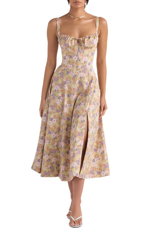 Floral Print A-Line Dress, Cute Juniors Summer Dress Online, Blue Floral  Sundress Lily Boutique