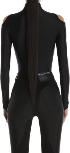 MUGLER Illusion Mesh Cutout Bodysuit, Nordstrom