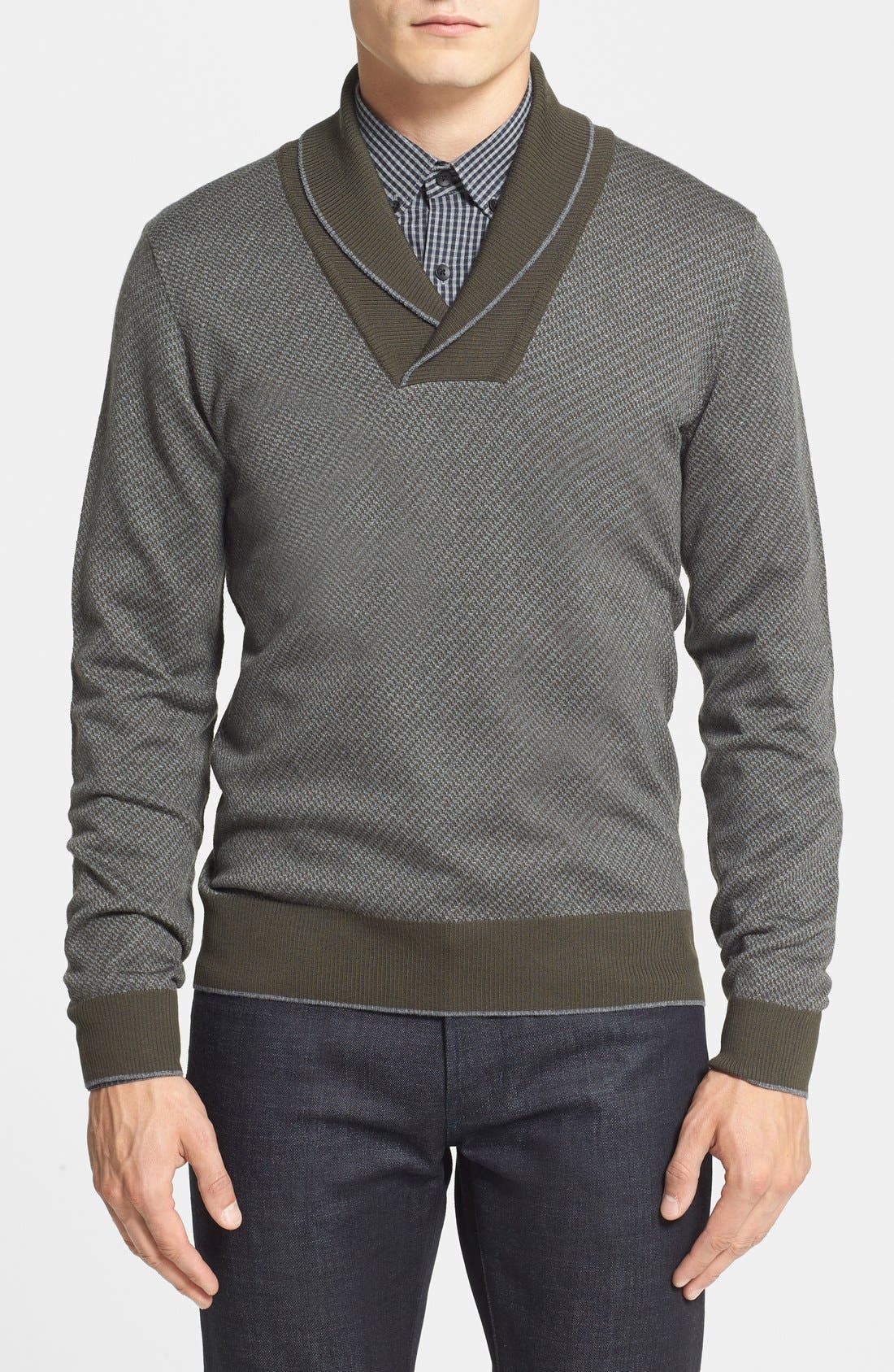 BOSS HUGO BOSS 'Dangelo' Regular Fit Merino Wool Shawl Collar Sweater