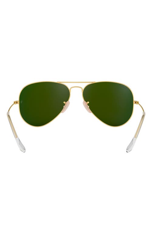 Ray Ban Ray-ban Standard Icons 58mm Mirrored Polarized Aviator Sunglasses In Gold/blue Mirror