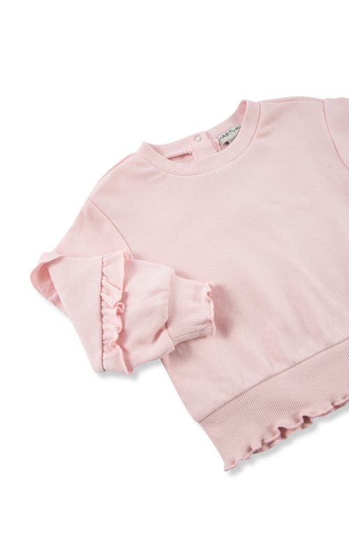 Shop Habitual Kids Ruffle Sweatshirt & Joggers Set In Light Pink