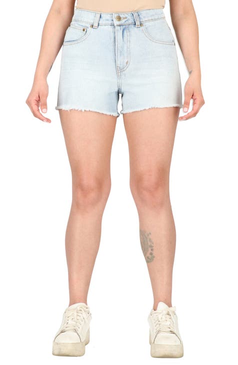 Frayed Hem Denim Shorts