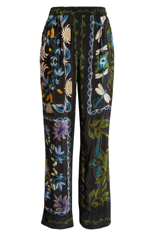 Shop Farm Rio Winter Garden Floral Pants In Winter Garden Black