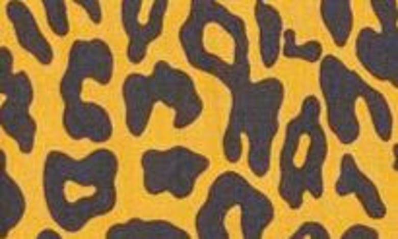 Shop Palm Angels Cheetah Print Short Sleeve Linen & Cotton Button-up Camp Shirt In Orange Black