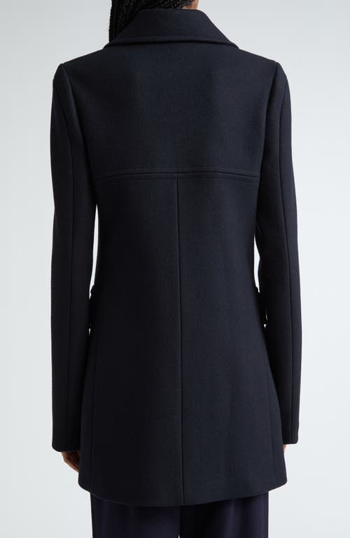 Shop Stella Mccartney Double Breasted Wool Peacoat In 4101 - Ink