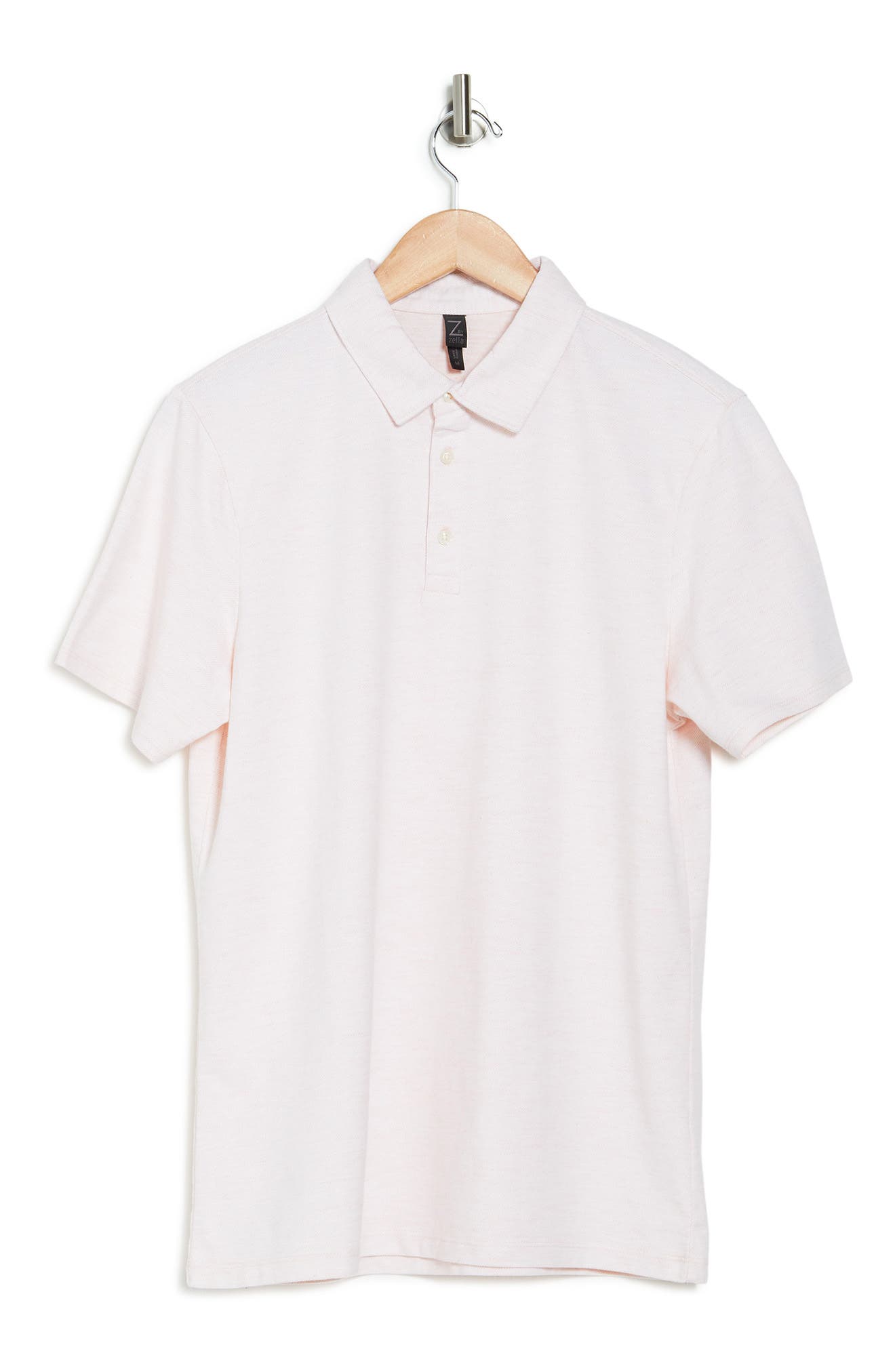 Z By Zella In Game Knit Golf Polo In Coral Shrimp