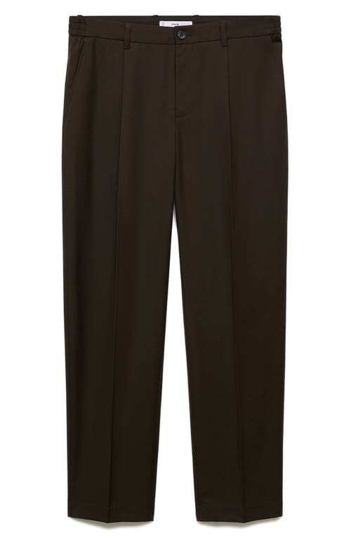 Mango Regular Fit Pleated Pants In Chocolate