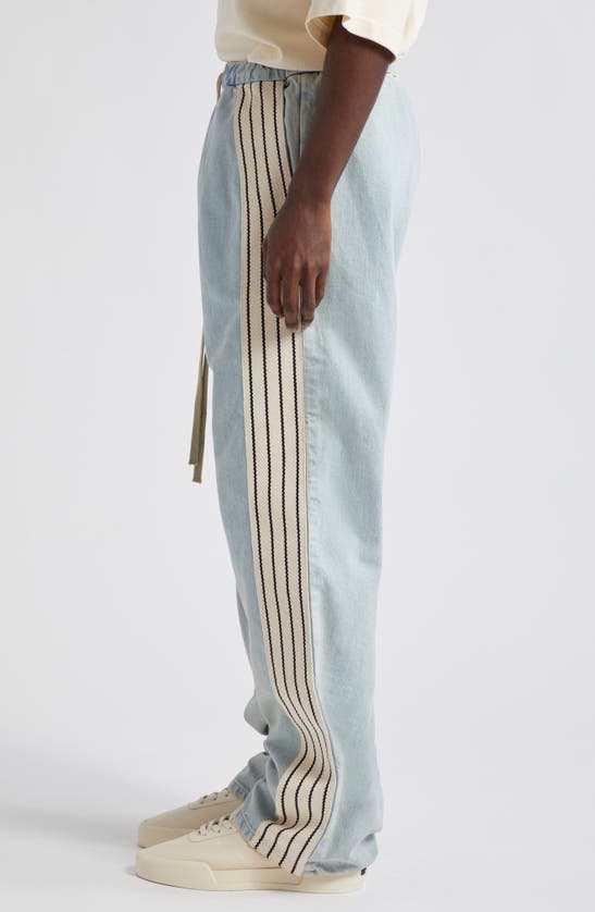 Shop Fear Of God Forum Stripe Denim Pants In 437 - Light Indigo
