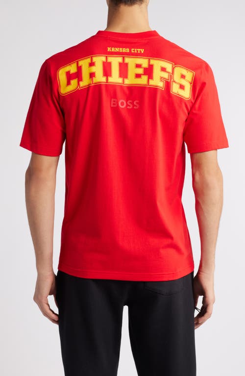 Shop Hugo Boss Boss X Nfl Stretch Cotton Graphic T-shirt In Kansas City Chiefs - Red