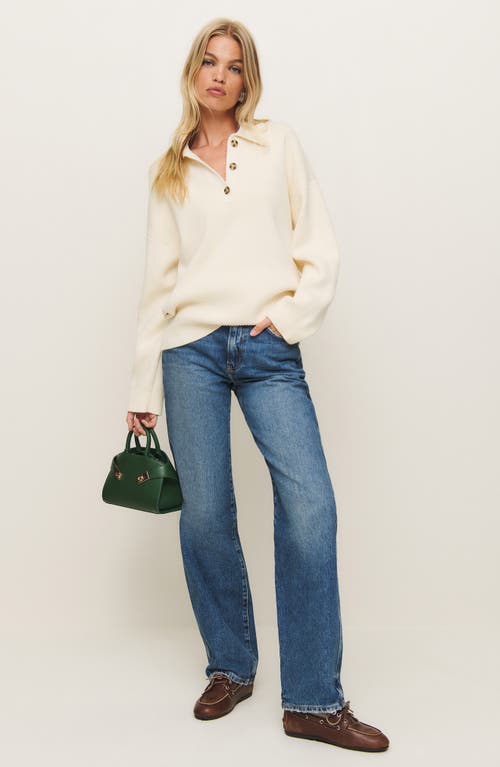 Shop Reformation Brooklyn Organic Cotton Sweater In Gossamer