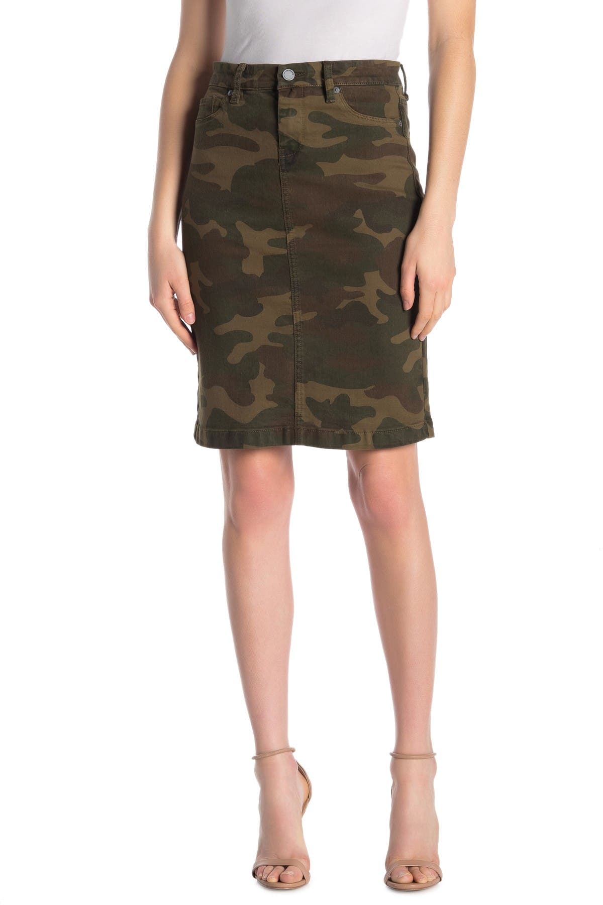 grey camo denim skirt