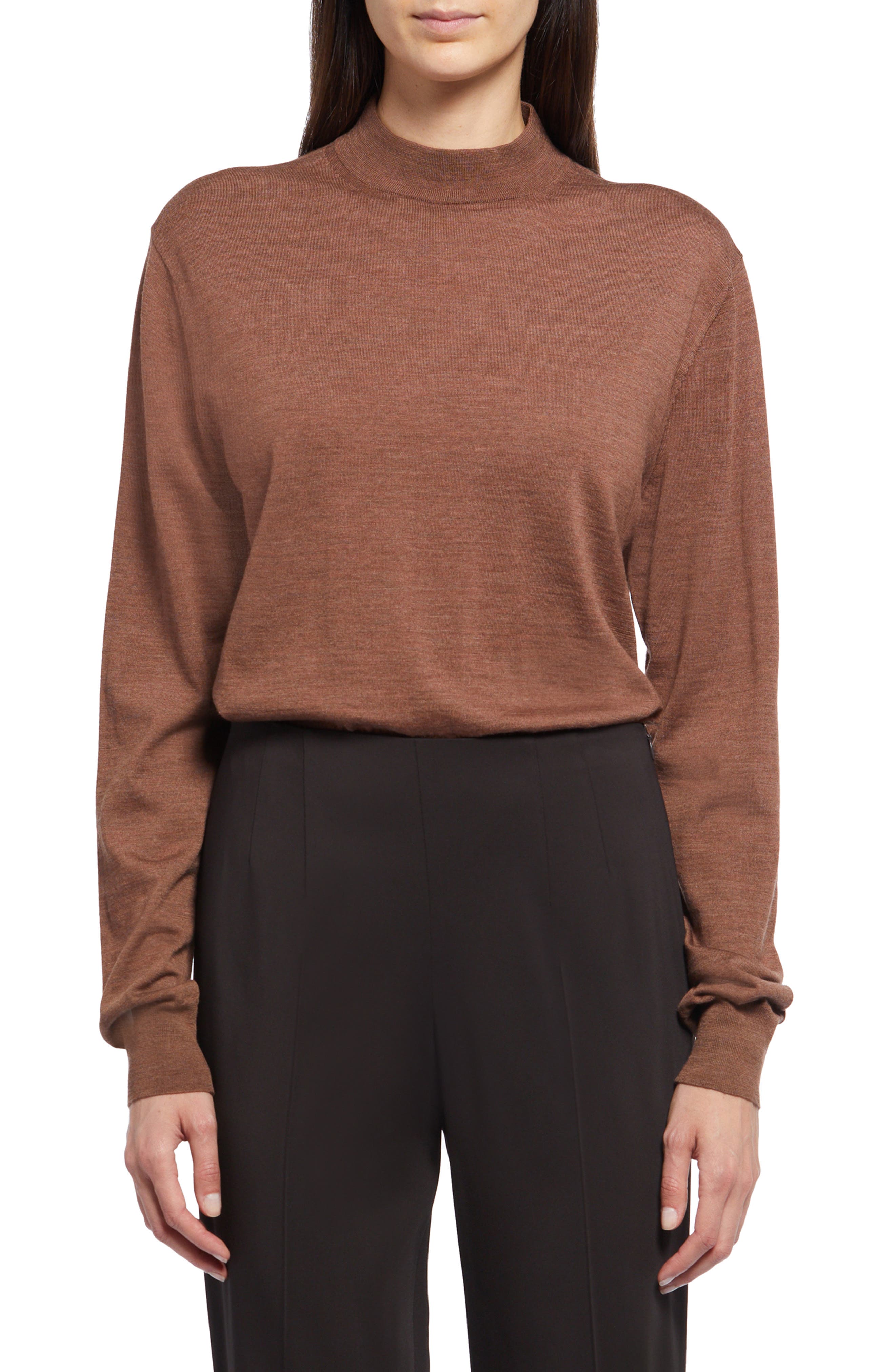 brown turtleneck jumper