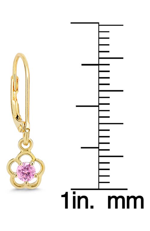 Shop Lily Nily Kids' Flower Cubic Zirconia Drop Earrings In Gold
